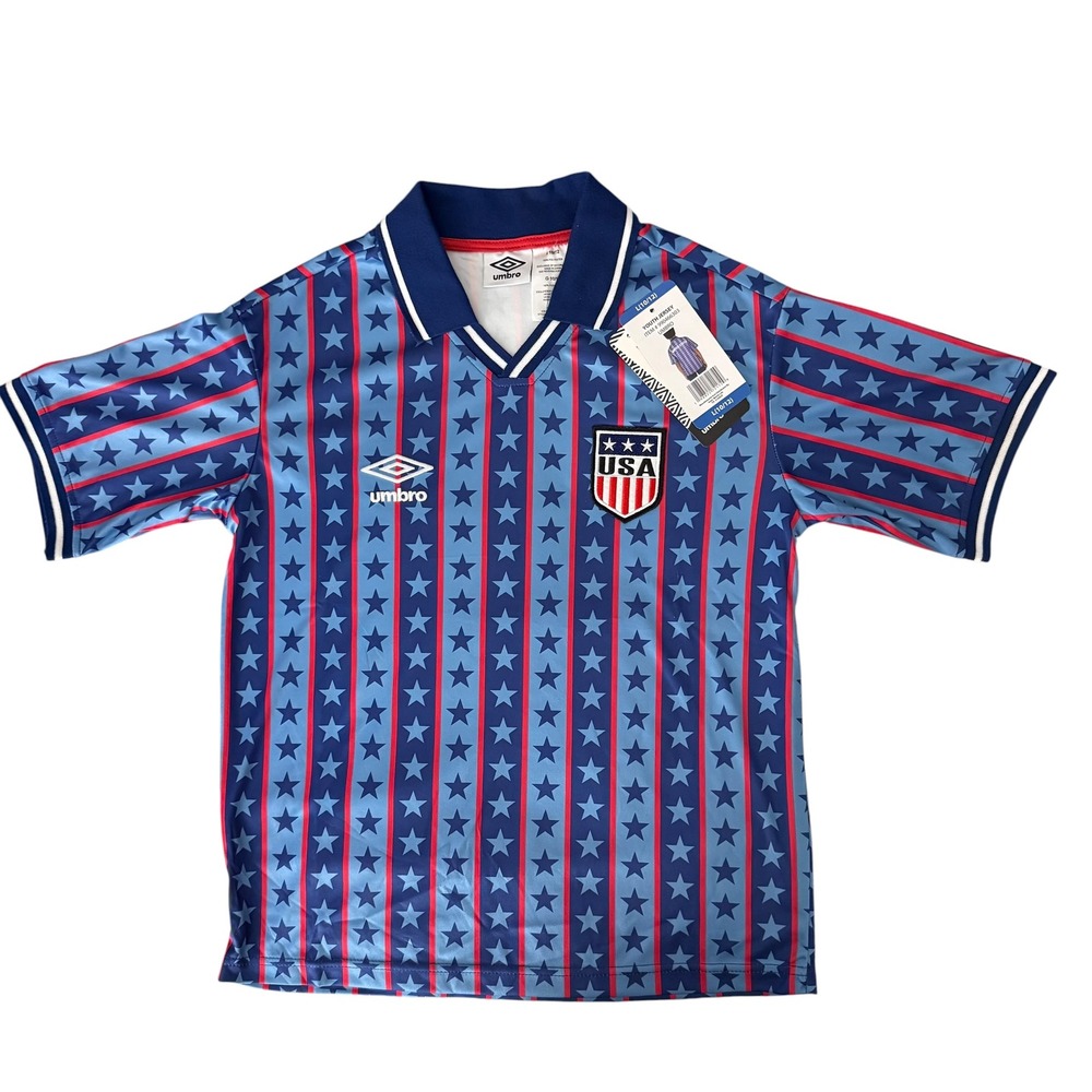 Umbro USA Soccer Jersey Youth XL 14/16 Stars Stripes Blue Red NWT